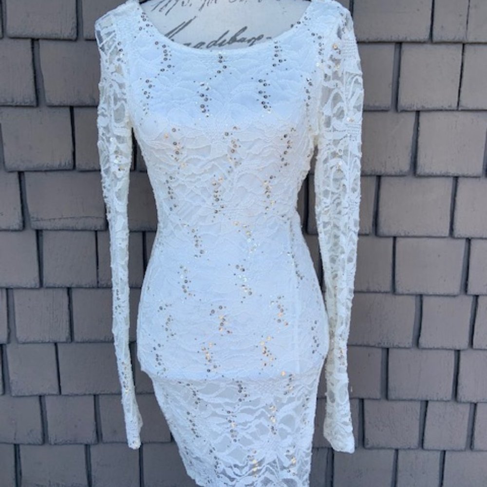 Honey and Rosie White Sequin Marilyn Monroe Dress